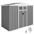 8 x 4 ft Metal Garden Shed, Garden Storage Shed with Window, 4 Vents and Lockable Door, Waterproof Galvanised Steel Tool Storage Shed Outsunny