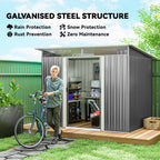 Garden Metal Storage Shed House Hut Gardening Tool Storage w/ Tilted Roof and Ventilation 8.5 x 6ft Outsunny