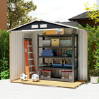 7 x 4ft Weatherproof Shed, Outdoor Bike Storage Shed with Ventilation Slots, Foundation Kit and Lockable Double Doors Outsunny
