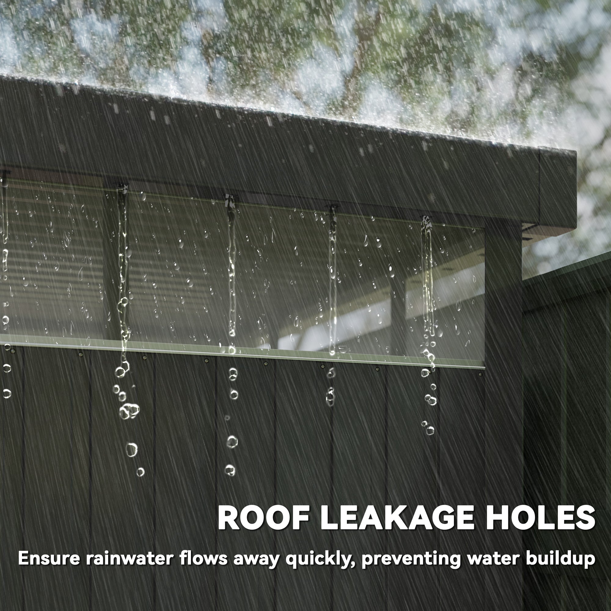 5.3 x 8.5ft Galvanised Steel Garden Shed, Metal Shed with Roof Windows, Leakage Holes and Lockable Wide Door for Outdoor Patio Tool Storage Outsunny