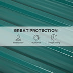 Corrugated Roofing Sheets, Pack of 24, Galvanised Metal Roofing Sheets for Greenhouse, Garage, Storage Shed, Carport, 129 x 45cm, Green Outsunny