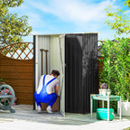5ft x 3ft Metal Garden Storage Shed, Outdoor Tool Shed with Sloped Roof, Lockable Door for Tools, Equipment Outsunny