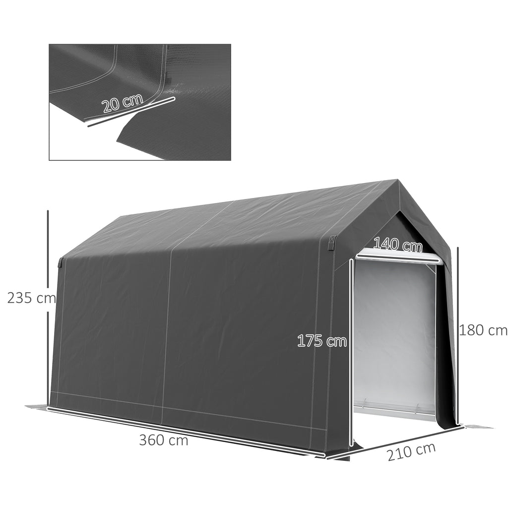 3.6 x 2.1m Portable Outdoor Shed, with Window