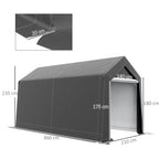3.6 x 2.1m Portable Outdoor Shed, with Window