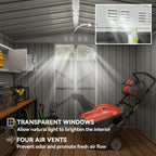 8 x 4 ft Metal Garden Shed, Garden Storage Shed with Window, 4 Vents and Lockable Door, Waterproof Galvanised Steel Tool Storage Shed Outsunny