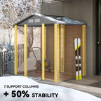 6.5 x 5ft Metal Garden Shed, House Hut Gardening Tool Storage with Ventilations, Sliding Door, Sloped Roof for Garden, Patio Outsunny