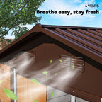 6 x 8ft Galvanised Steel Shed Wood-Effect Outsunny