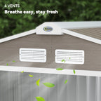 7 x 4ft Metal Garden Storage Shed with Vents, Floor Foundation Kit and Lockable Double Doors Outsunny