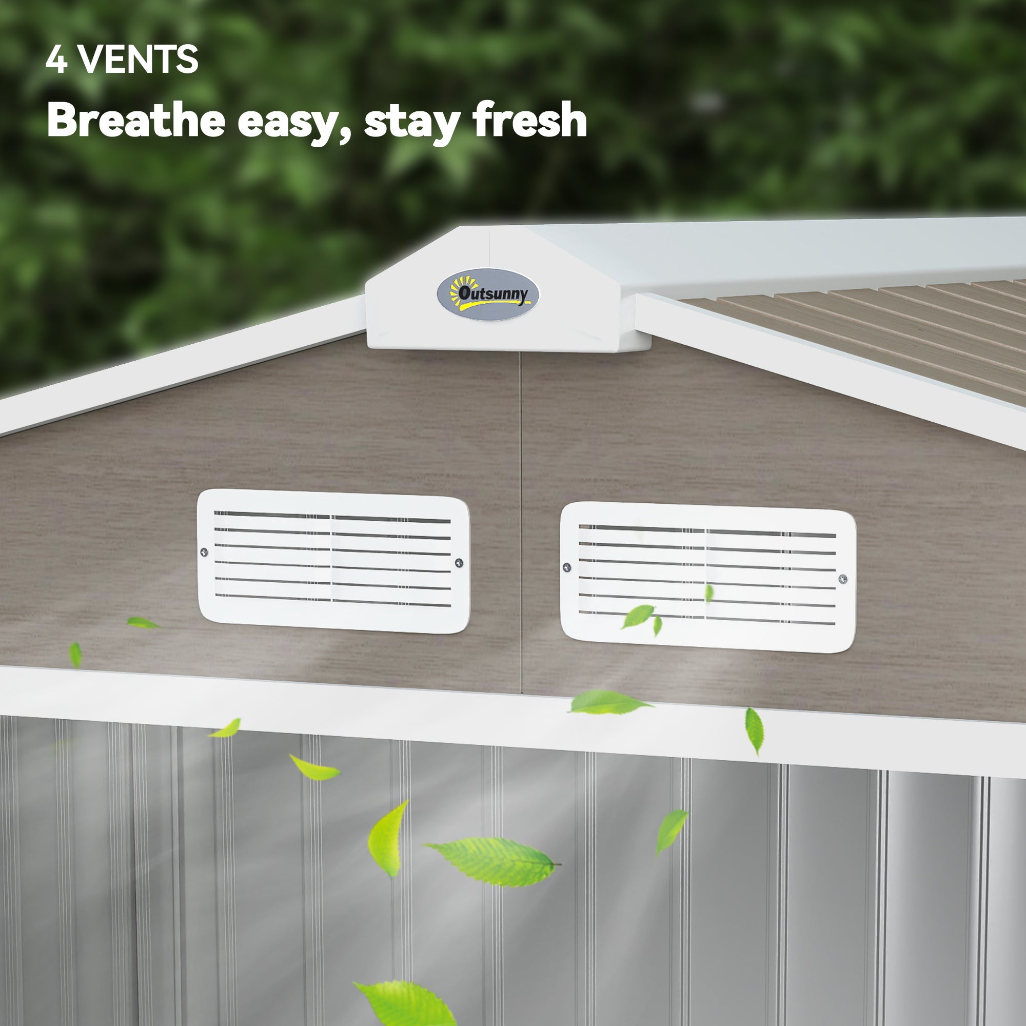 7 x 4ft Metal Garden Storage Shed with Vents, Floor Foundation Kit and Lockable Double Doors Outsunny