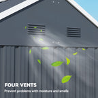 7 x 6ft Galvanised Garden Shed, with Latch Outsunny