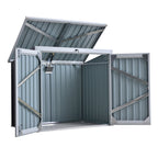 3.2 x 5.1ft Corrugated Steel Two-Bin Storage Shelter Outsunny