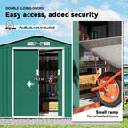 7 x 4ft Metal Garden Shed, Outdoor Storage Tool House with Ventilation Slots, Foundation Kit and Lockable Double Doors Outsunny