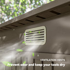 3.7 x 7.9ft Galvanised Steel Shed, with Latched Door and Padlock - Light Grey Outsunny