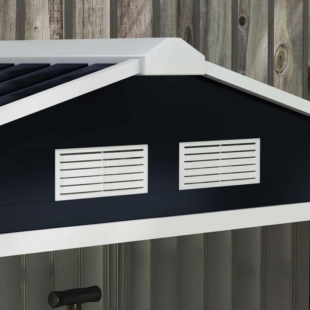 7 x 4ft Weatherproof Shed, Outdoor Bike Storage Shed with Ventilation Slots, Foundation Kit and Lockable Double Doors Outsunny