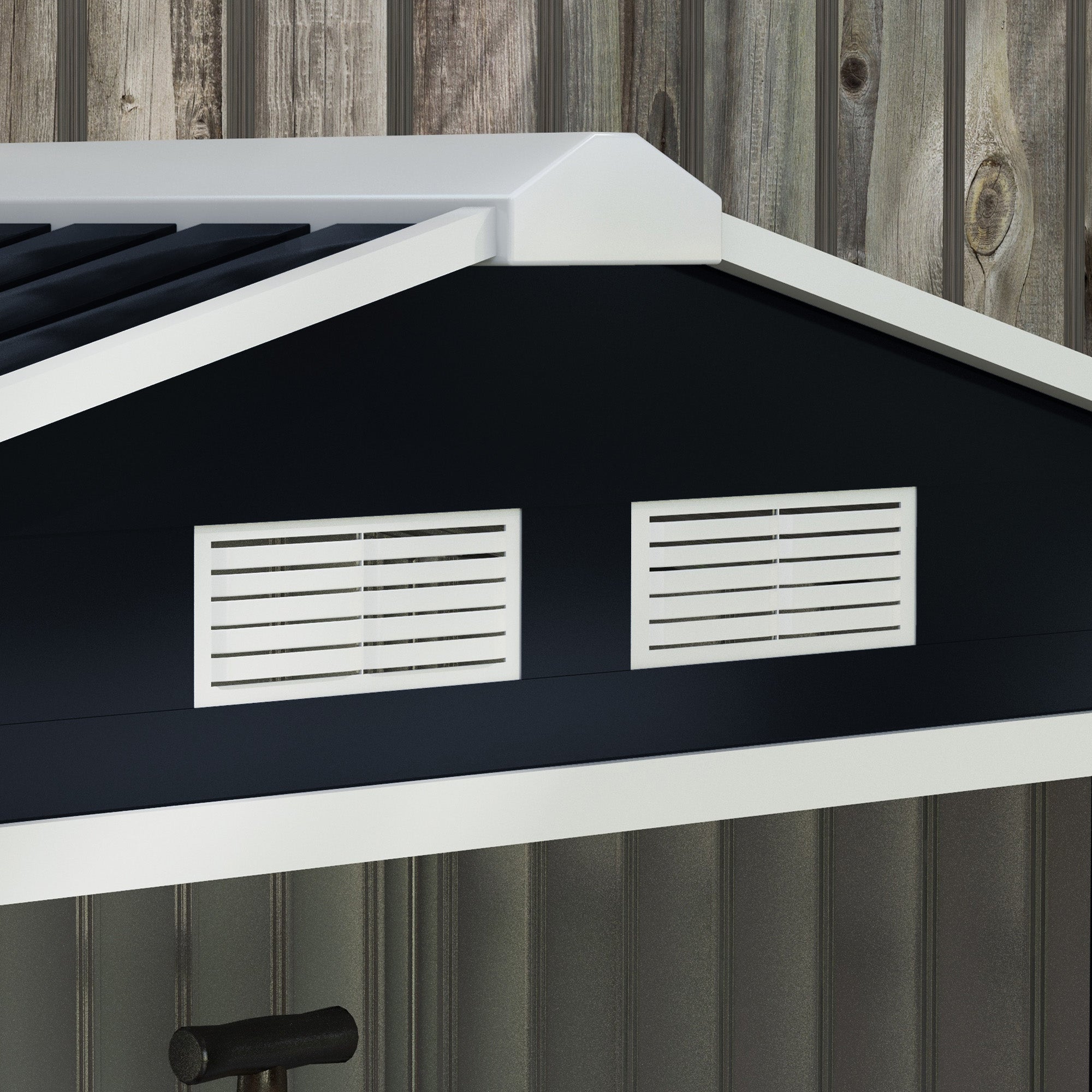 7 x 4ft Weatherproof Shed, Outdoor Bike Storage Shed with Ventilation Slots, Foundation Kit and Lockable Double Doors Outsunny