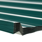 Corrugated Roofing Sheets, Pack of 24, Galvanised Metal Roofing Sheets for Greenhouse, Garage, Storage Shed, Carport, 129 x 45cm, Green Outsunny