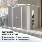 7 x 4 Garden Shed, Galvanised Steel, Metal Lean-to Tool Shed with Foundation Kit Outsunny
