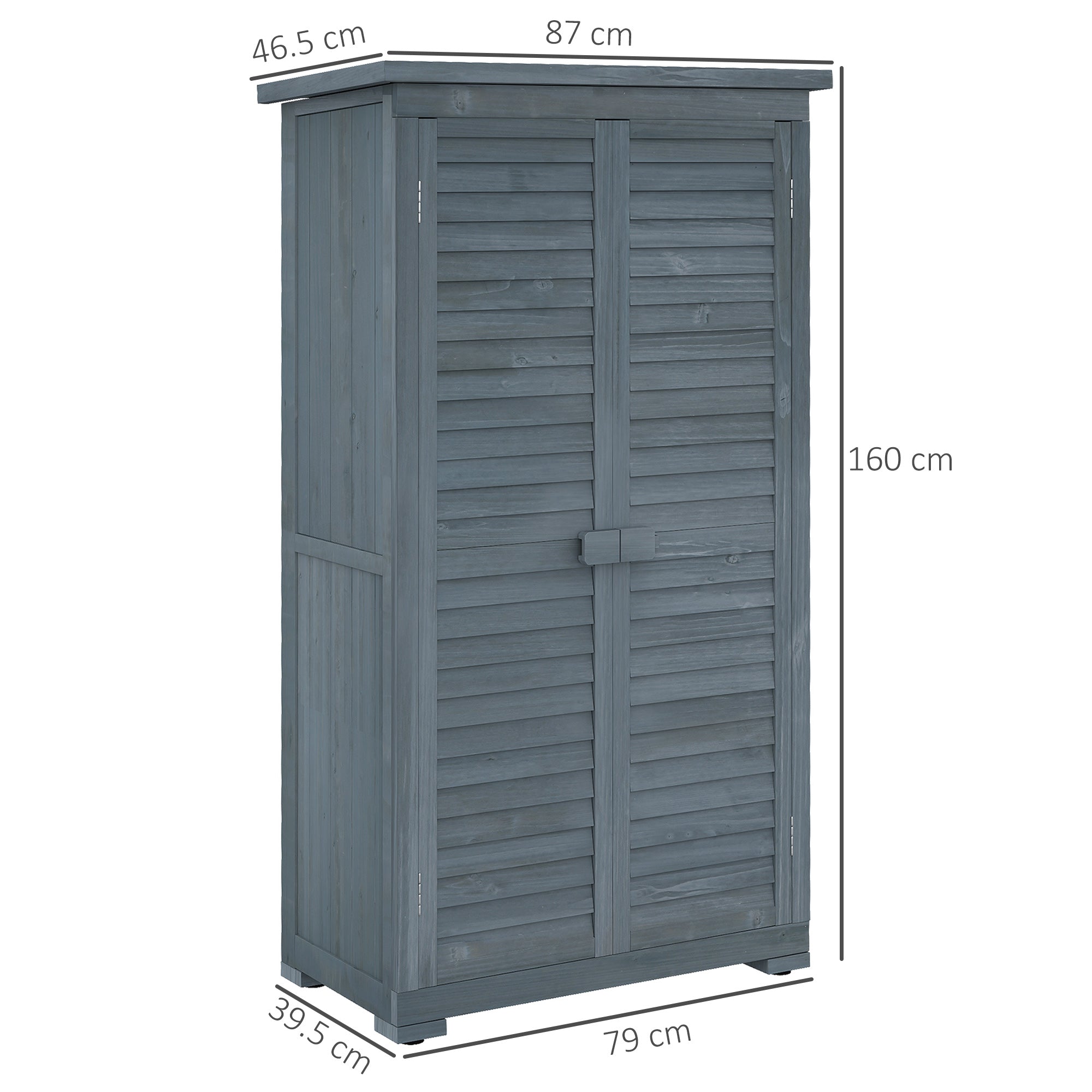 39.5 x 79cm Fir Wood Garden Shed Outsunny