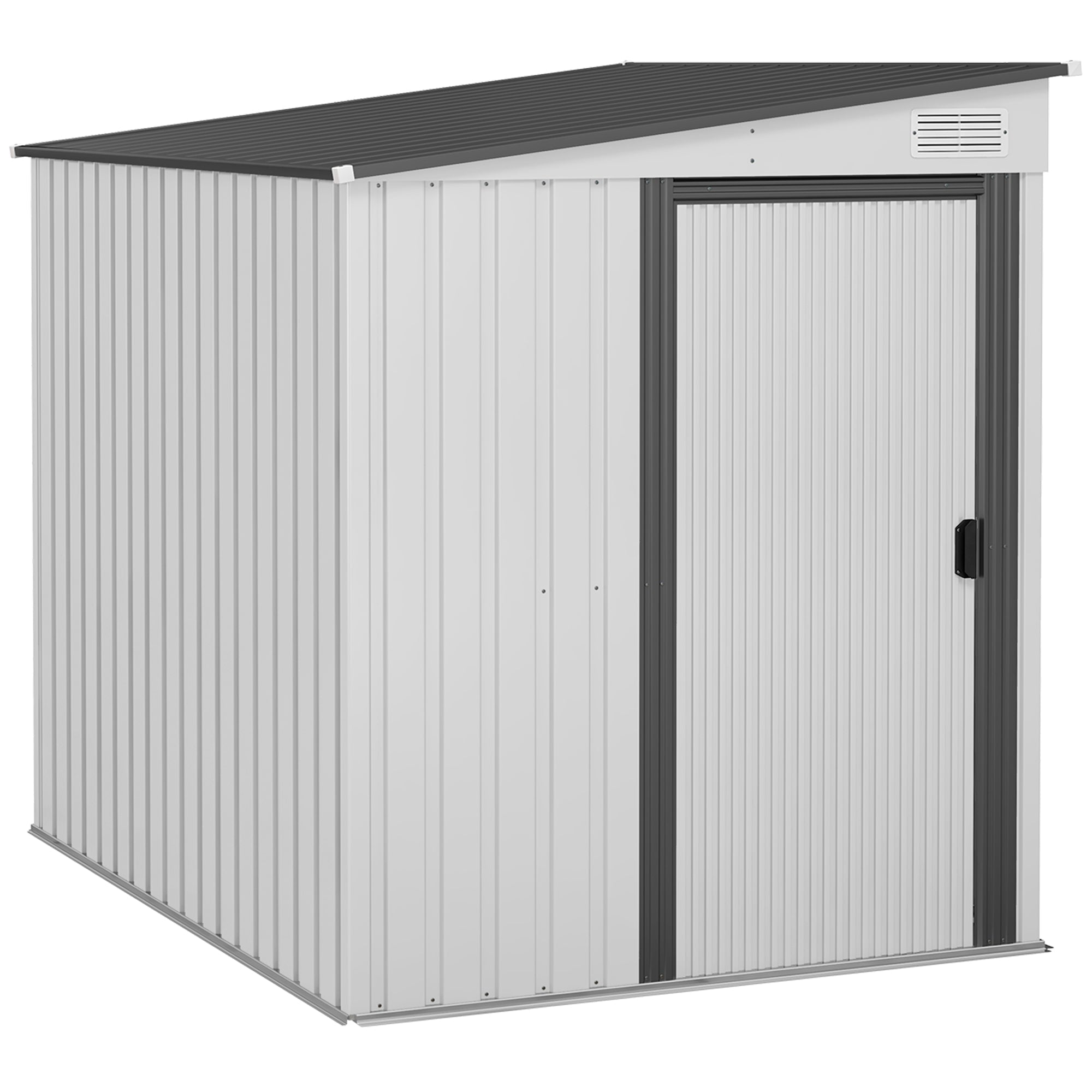 7 x 5ft Galvanised Metal Shed, with Sliding Door Outsunny
