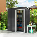 5 x 3ft Garden Storage Shed with Sliding Door and Sloped Roof Outdoor Equipment Tool Outsunny