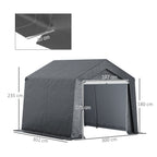 3.6 x 2.1m Portable Outdoor Shed, with Window Outsunny