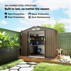 7 x 4ft Metal Garden Shed, Outdoor Storage Tool House with Ventilation Slots, Foundation Kit and Lockable Double Doors Outsunny