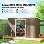 4 x 9ft Metal Shed, with Foundation Shed Outsunny