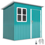 7 x 4ft Galvanised Steel Garden Shed, with Lock and Gloves Outsunny