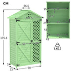 Weatherproof Fir Wood Tool House with Ventilation, Stable Construction, Outdoor Wood Garden Storage Shed, 90L x 56.5W x 175.5H cm AU Store