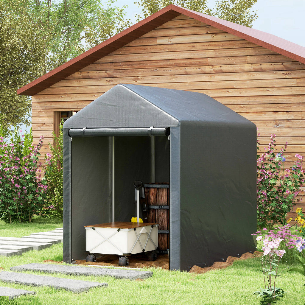 179 x 120cm Temporary Garden Shed, with Accessories - Dark Grey