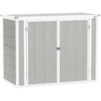 4.7 x 2.5FT Garden Shed, Lockable Outdoor Storage with Openable Lid, Small Shed for 2 Trash Cans, Tools, Patio Outsunny
