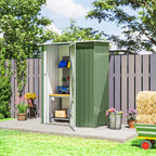 5ft x 3ft Metal Garden Storage Shed, Outdoor Tool Shed with Sloped Roof, Lockable Door for Tools, Equipment Outsunny