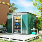 8.5 x 6ft Metal Shed with Lightsky Panels, Garden Storage Tool House with Double Doors for Garden, Patio and Lawn Outsunny