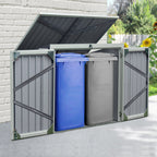3.2 x 5.1ft Corrugated Steel Two-Bin Storage Shelter Outsunny