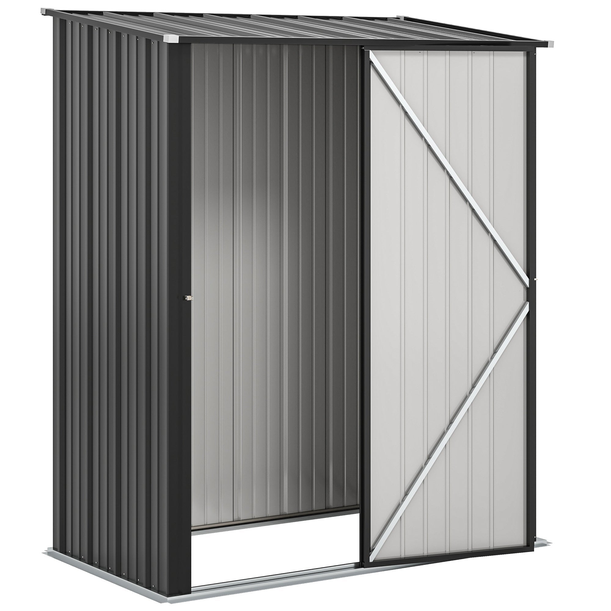 5.3 x 3.1ft Corrugated Steel Garden Shed Outsunny