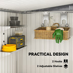 7 x 5ft Galvanised Metal Shed, with Sliding Door Outsunny