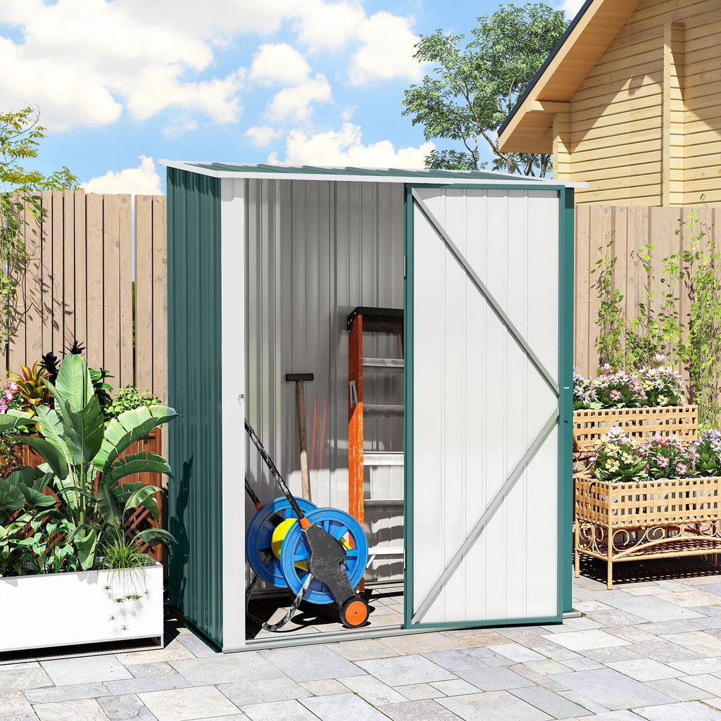 5.3 x 3.1ft Corrugated Steel Garden Shed Outsunny