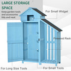 Wooden Shed, Garden Storage Cabinet with Log Store, Waterproof Asphalt Roof and Lockable Door, Narrow Tool Organizer, 130 x 55 x 180 cm Outsunny