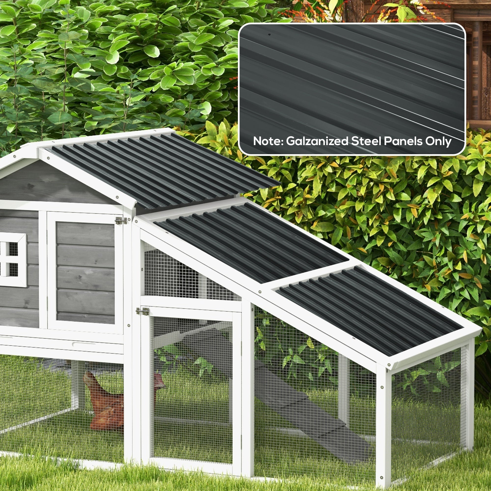 Corrugated Roofing Sheets, Pack of 24, Galvanised Metal Roofing Sheets for Greenhouse, Garage, Storage Shed, Carport, 129 x 45cm, Dark Grey Outsunny
