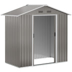 6.5ft x 3.5ft Metal Garden Storage Shed for Outdoor Tool Storage with Double Sliding Doors and 4 Vents Outsunny