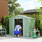 7 x 4ft Metal Garden Shed, Outdoor Storage Tool House with Ventilation Slots, Foundation Kit and Lockable Double Doors Outsunny