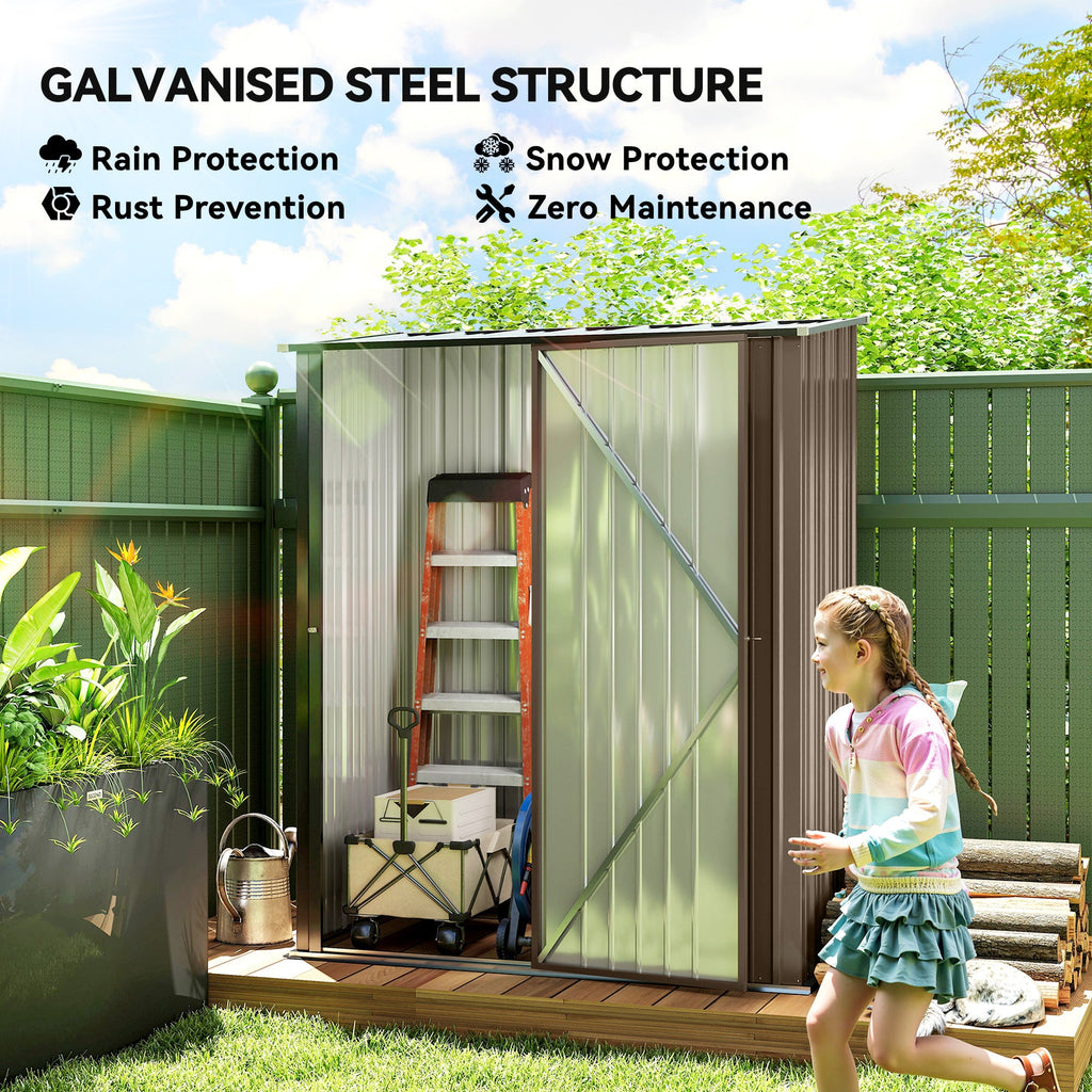 5.3 x 3.1ft Corrugated Steel Garden Shed Outsunny