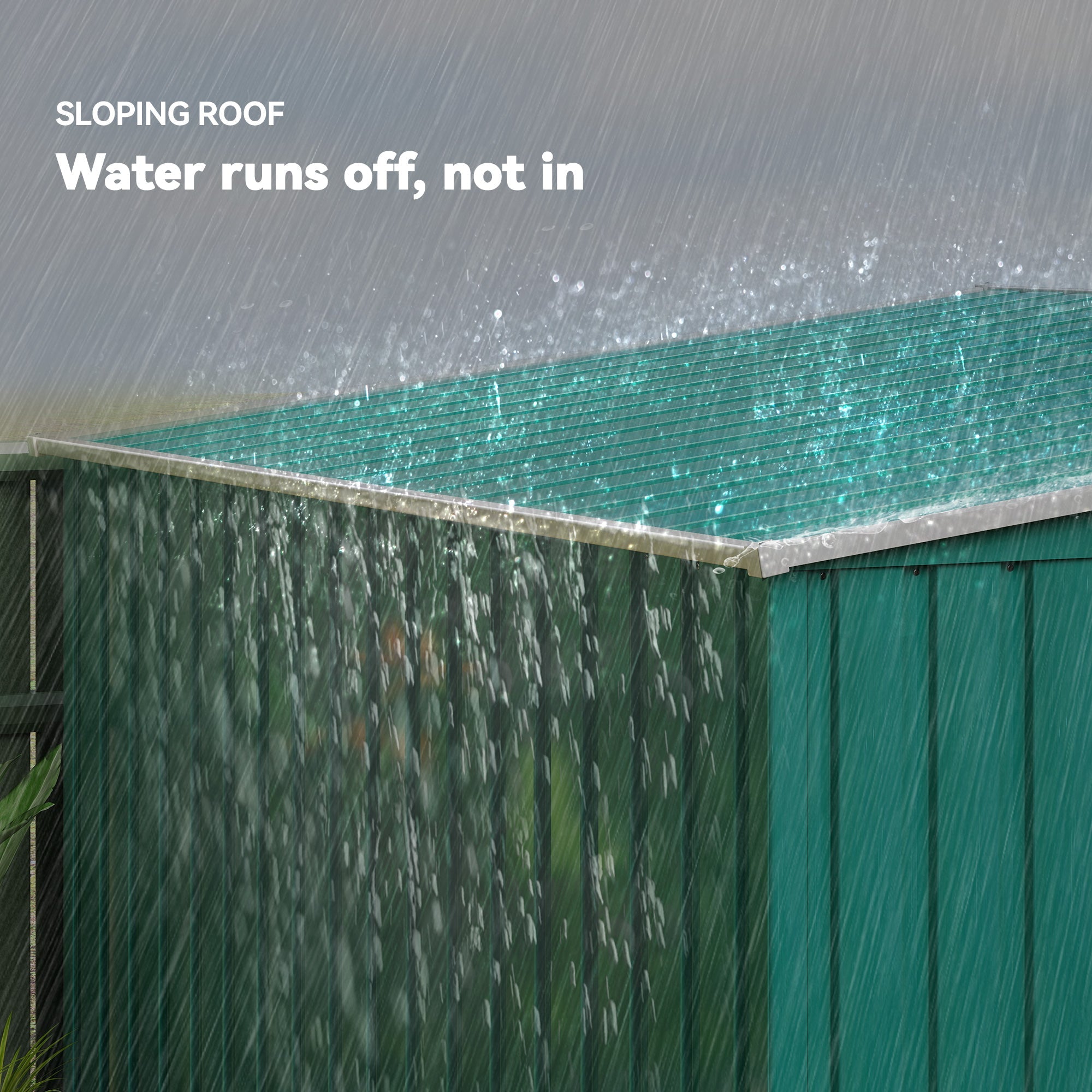 7 x 5ft Galvanised Metal Shed, with Sliding Door Outsunny