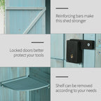Garden Shed Vertical Utility 3 Shelves Shed Wood Outdoor Garden Tool Storage Unit Storage Cabinet, 77 x 54.2 x 179cm Outsunny