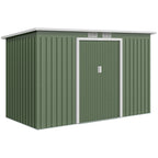 9ft x 4ft Metal Garden Shed, Outdoor Tool House with Foundation Kit, Ventilations and Double Doors Outsunny