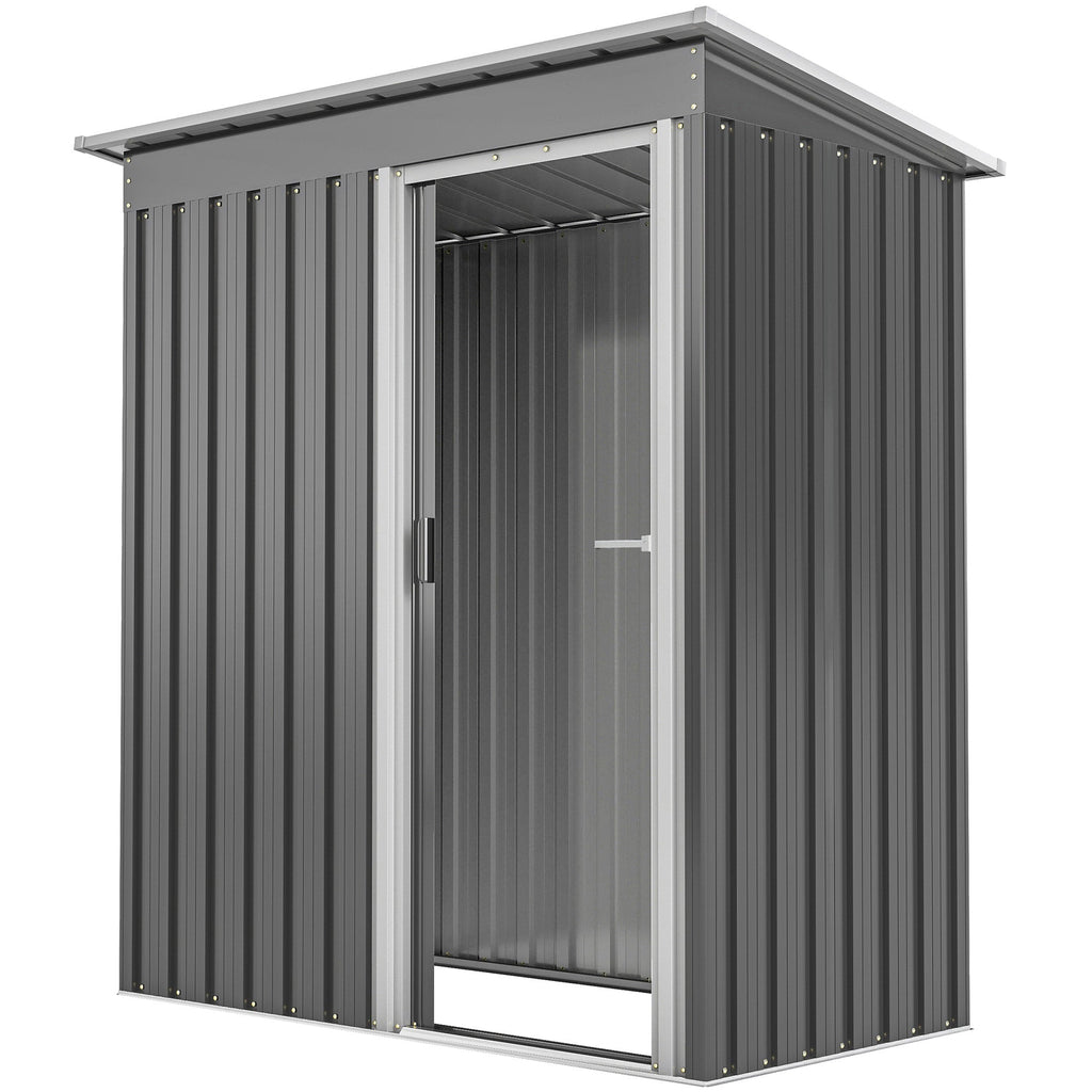 5x3 Storage Shed with Sliding Door and Sloped Roof for Garden Outsunny