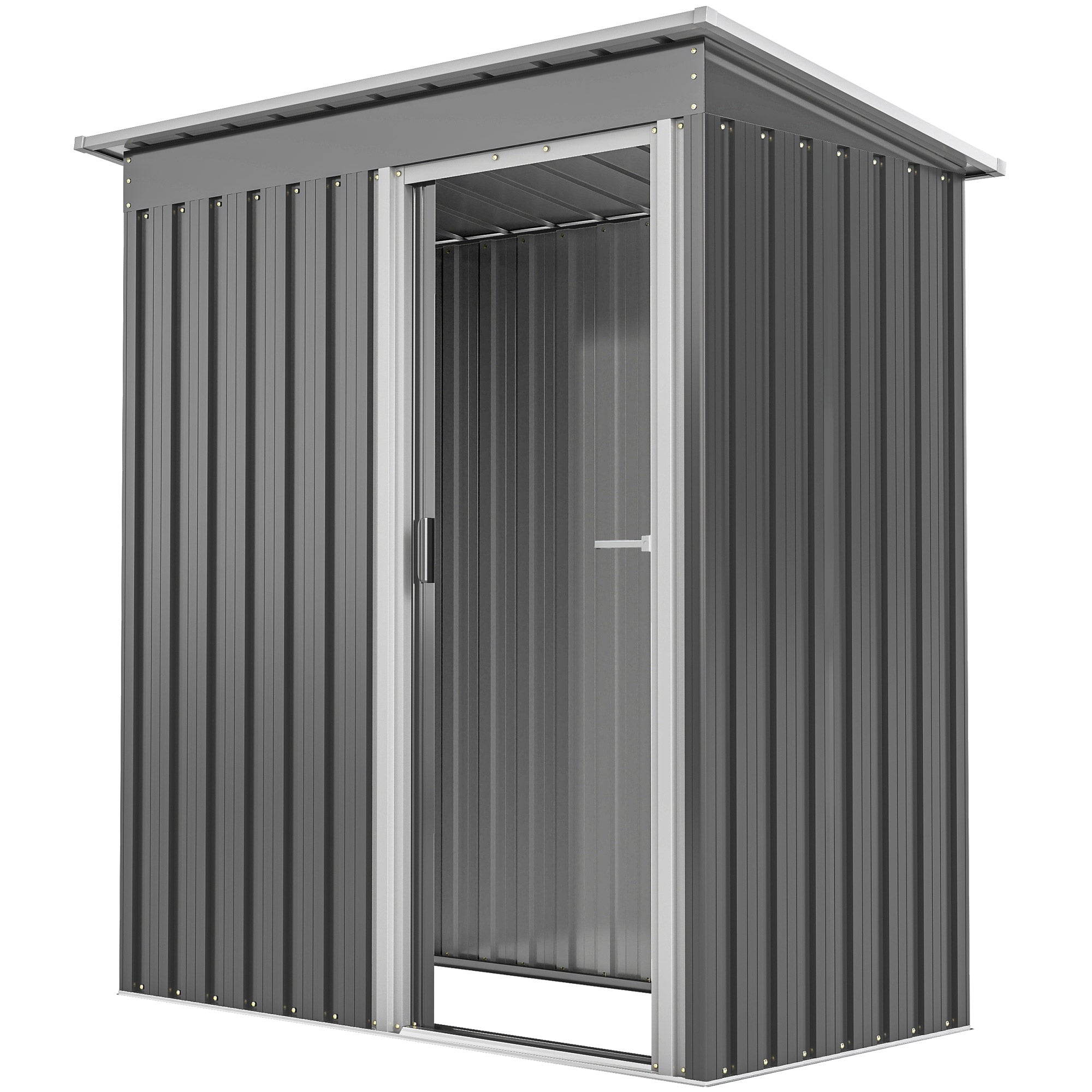 5x3 Storage Shed with Sliding Door and Sloped Roof for Garden Outsunny