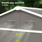 6.5ft x 3.5ft Metal Garden Storage Shed for Outdoor Tool Storage with Double Sliding Doors and 4 Vents Outsunny