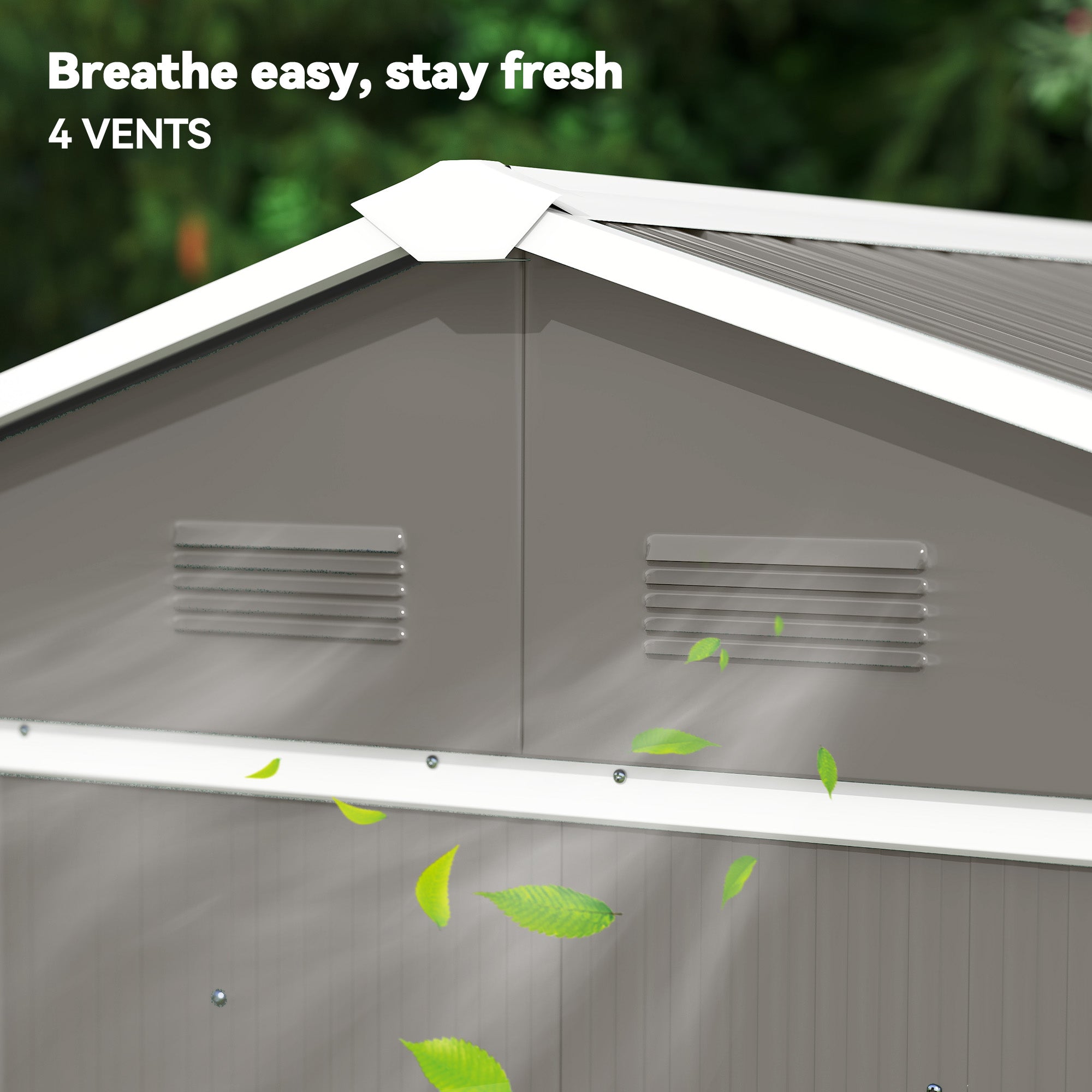 6.5ft x 3.5ft Metal Garden Storage Shed for Outdoor Tool Storage with Double Sliding Doors and 4 Vents Outsunny