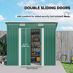 7 x 4ft Outdoor Storage Shed with Foundation Kit, Lean to Metal Garden Shed for Log, Rubbish Bin, Tool, Lawnmower, Bike, Patio and Lawn Use Outsunny